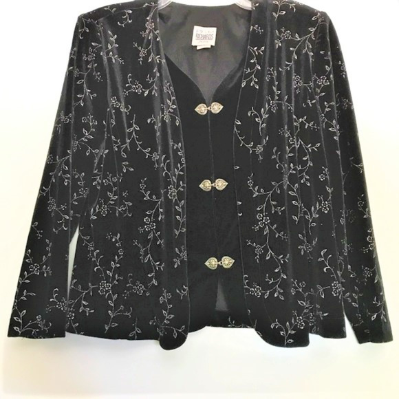 RM RICHARDS VELVET JACKET WITH SILVER THREAD TWOFER - Picture 1 of 7